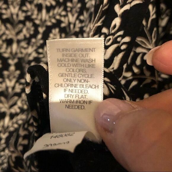 J. Jill Sz M Black Beige Floral Relaxed Fit Flared Sleeves Casual Workwear Top - Picture 4 of 7